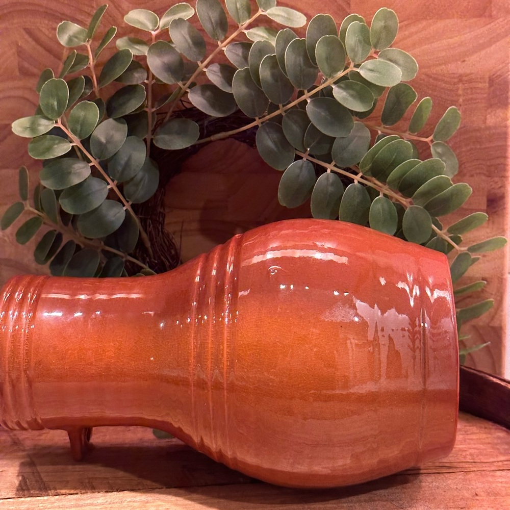 Vintage Colonial Williamsburg Restoration Redware Pottery Bird Bottle Bird House